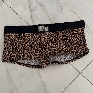 Victoria's Secret Leopard Print Boyshorts with Black Waistband